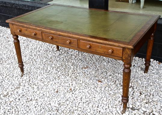 English Oak 19th Century Library Table
